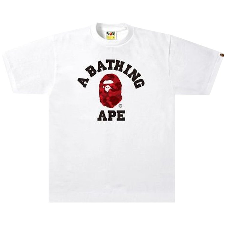 Футболка BAPE Color Camo College Tee 'White/Red', белый футболка bape color camo tee red красный