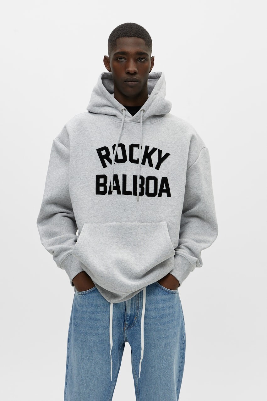 

Худи серого цвета Rocky Balboa Pull&Bear, серый