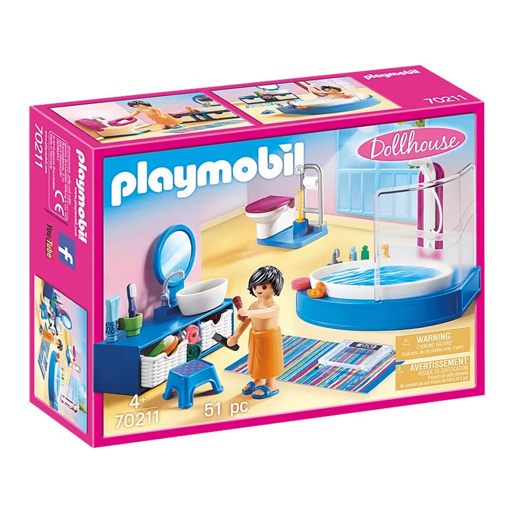 Конструктор Playmobil 70211 Ванная комната игровой набор фигурка зайка мебель и аксессуары ванна