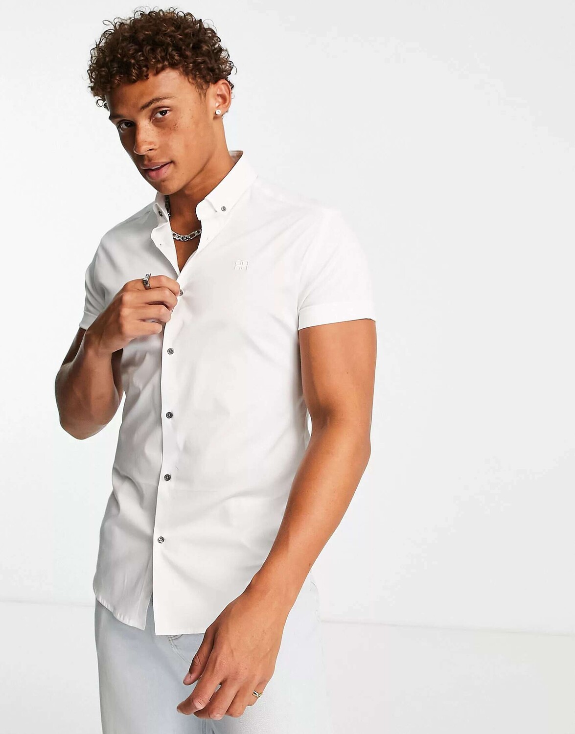

Белая рубашка с короткими рукавами River Island