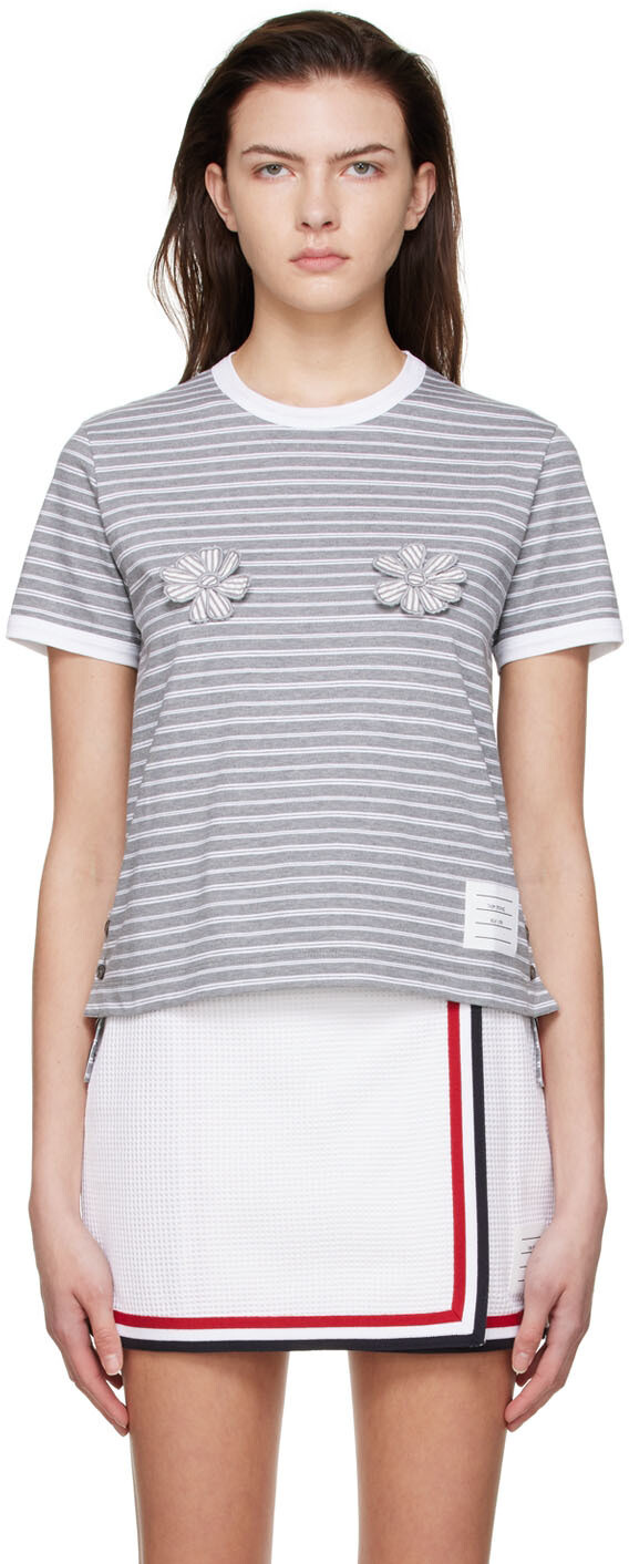 

Серая хлопковая футболка Thom Browne