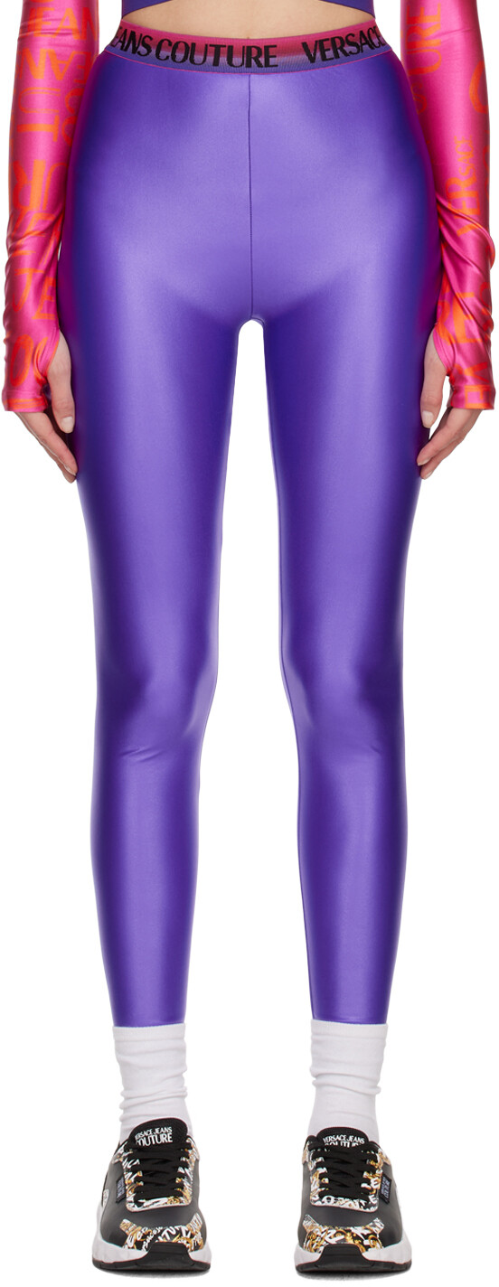 

Фиолетовые блестящие леггинсы Versace Jeans Couture