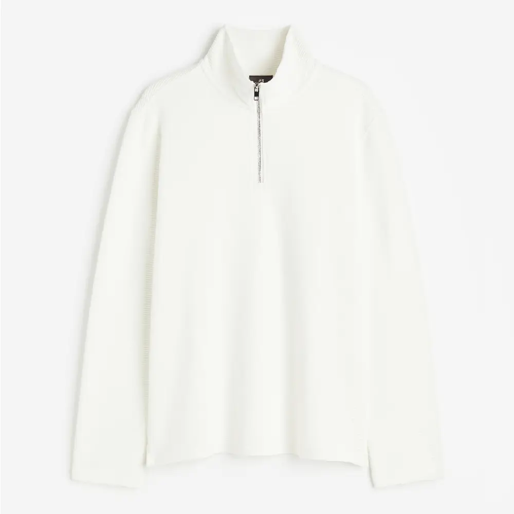 

Свитшот H&M Regular Fit Half-zip, белый