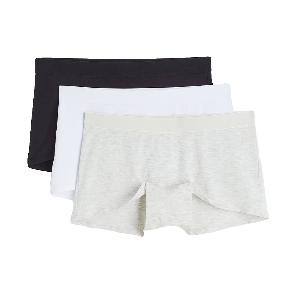 

Комплект трусов H&M Cotton, 3 предмета, серый/белый/чёрный