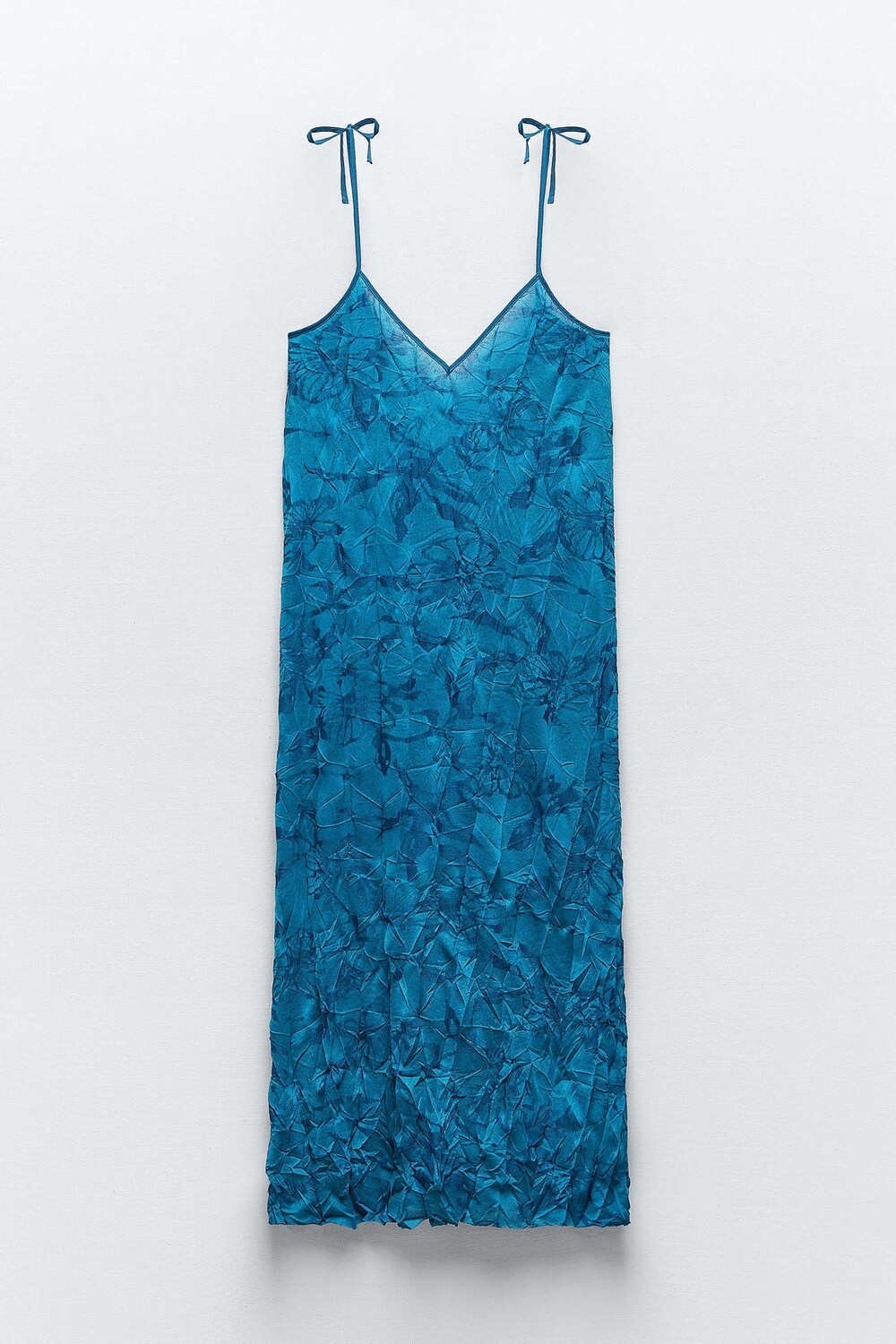 

Платье Zara Creased Jacquard, бирюзовый