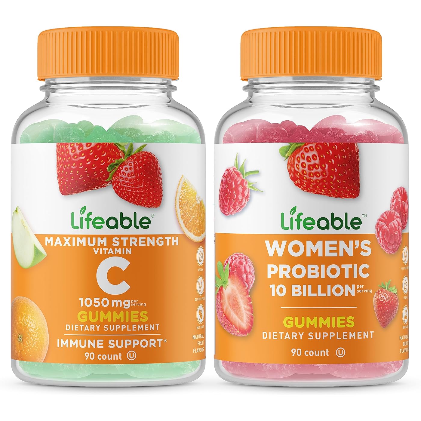 Набор витаминов Lifeable Vitamin C 1050 mg & Probiotic 10 Billion, 2 предмета, 90 таблеток цена и фото