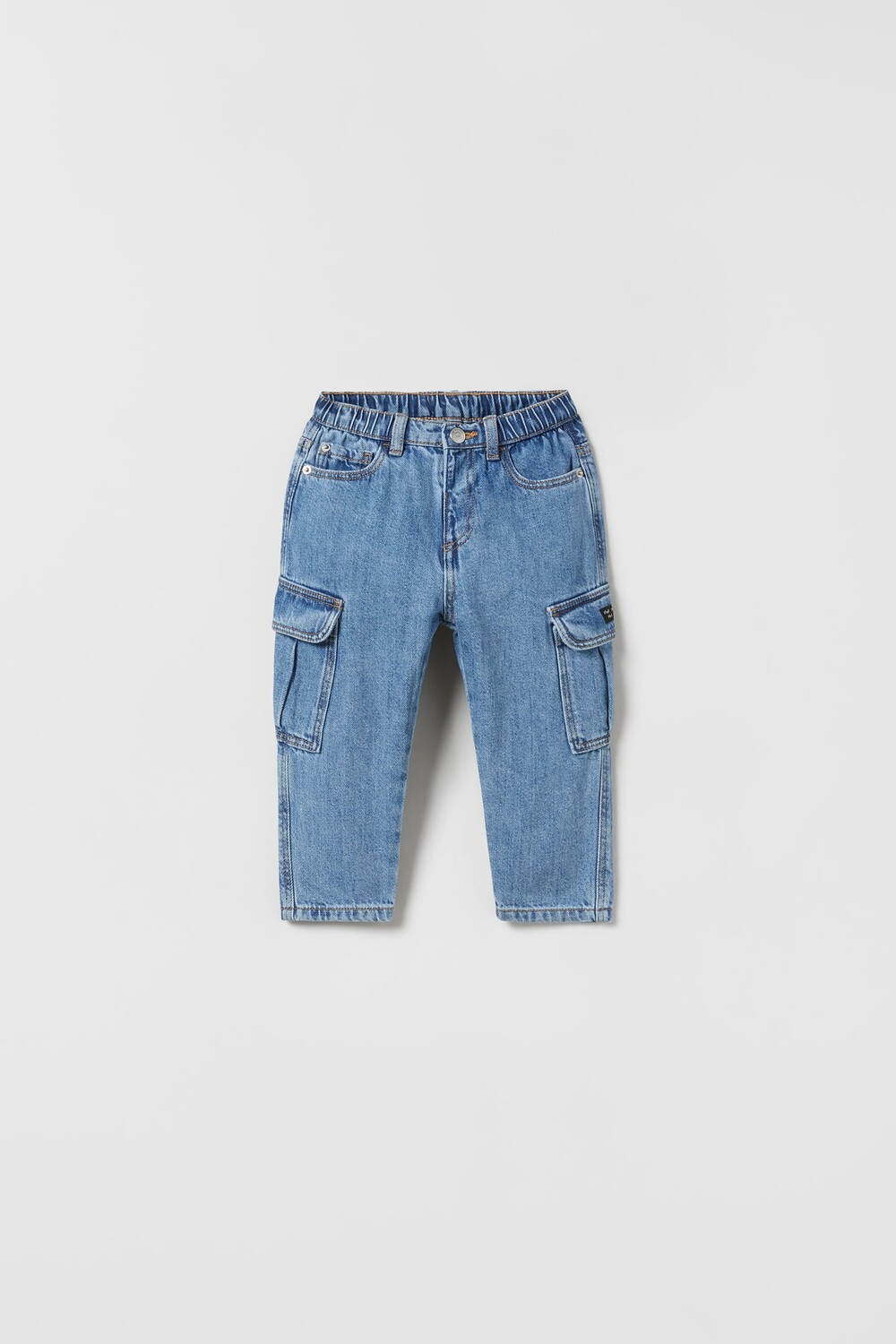 

Джинсы карго индиго ZARA, средне-синий