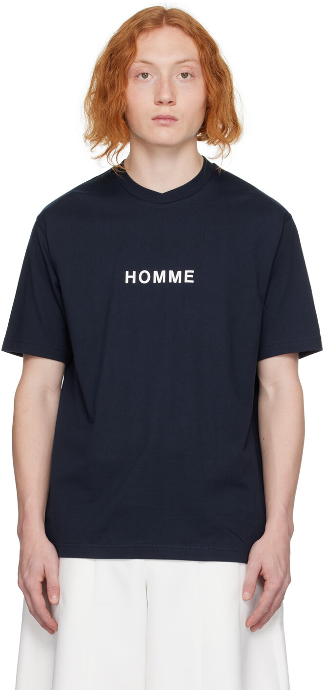

Темно-синяя футболка с рисунком Comme des Garçons Homme