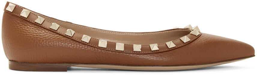 

Коричневые балетки Rockstud Valentino Garavani