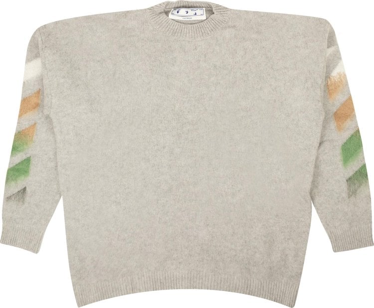 Свитер Off-White Diag Brushed Sweater 'Grey', серый - фото