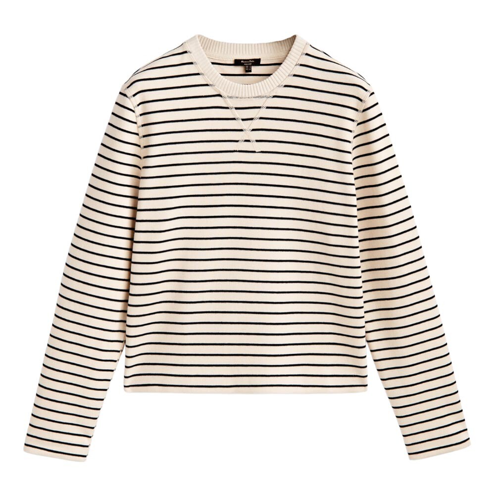 

Свитшот Massimo Dutti Striped Cotton Blend, кремовый