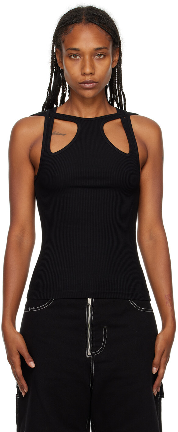 

Черная майка прямого кроя с петлей Dion Lee
