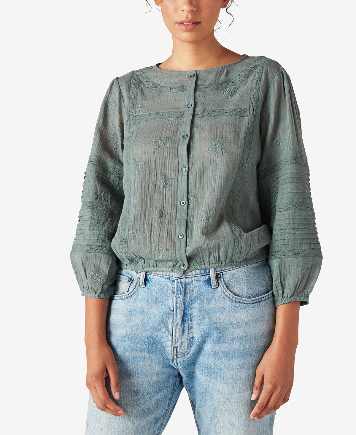 

Текстурированный топ popover Lucky Brand, мульти