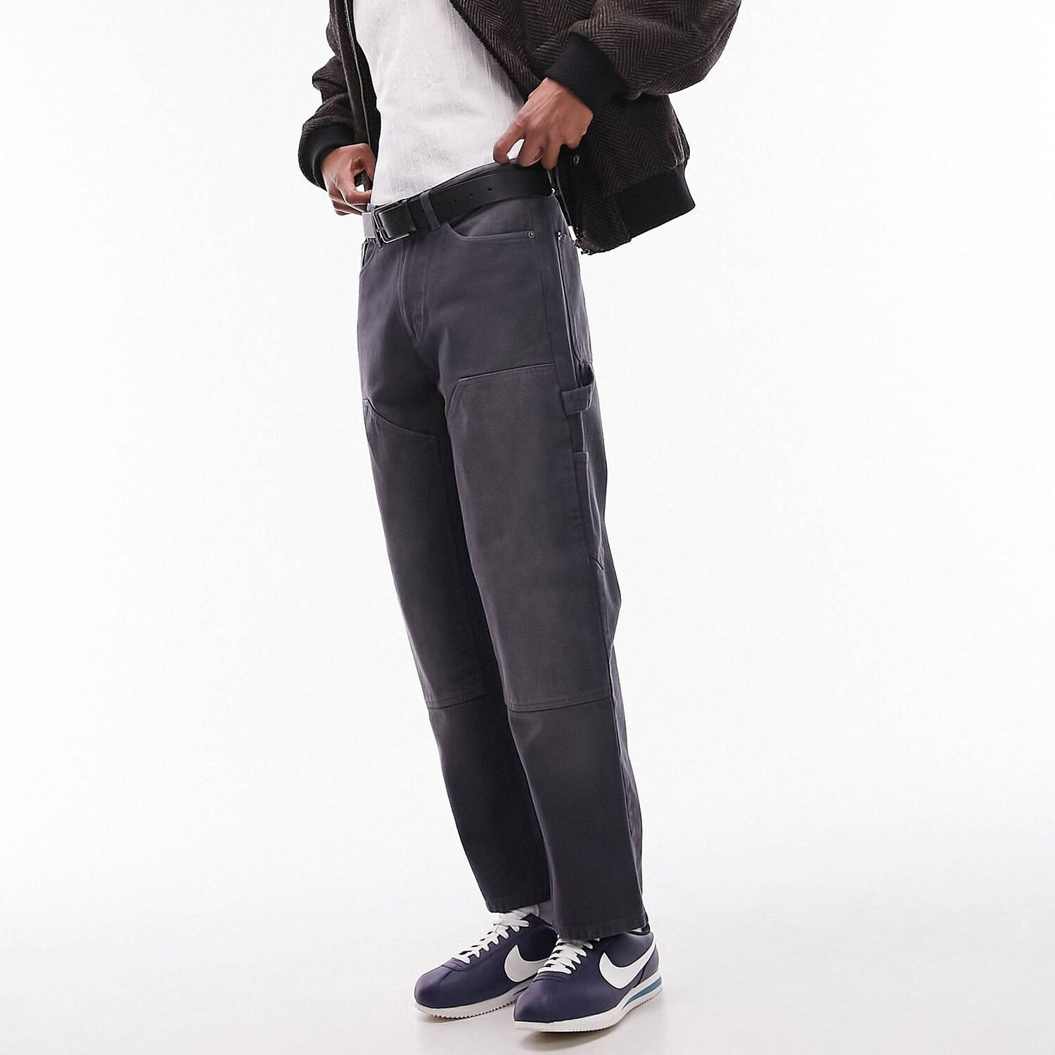 

Брюки Topman Loose Carpenter, серый