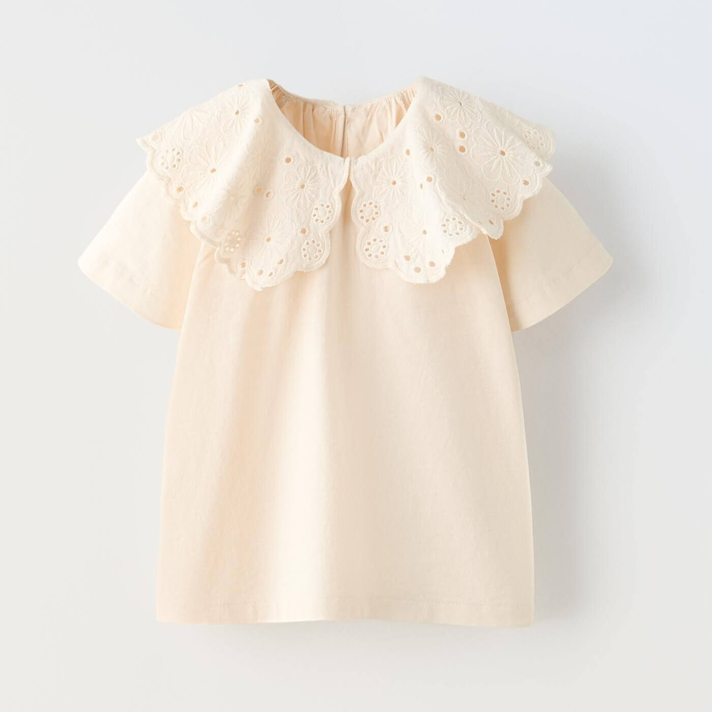 Футболка Zara With Collar And Embroidery, бежевый футболка zara with collar and embroidery бежевый