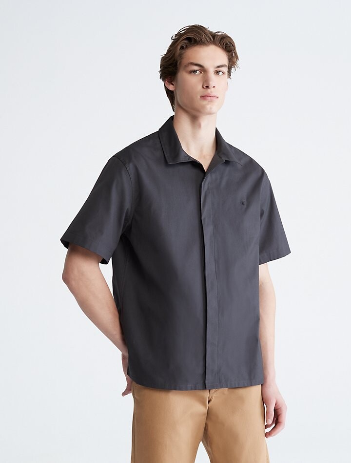 

Рубашка Calvin Klein Solid Oxford Button-Down Easy, темно-серый
