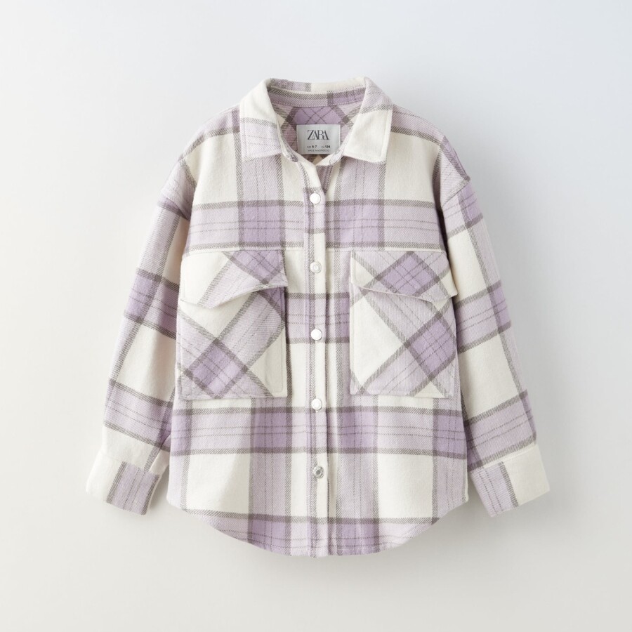 

Куртка-рубашка Zara Overshirt, сиреневый