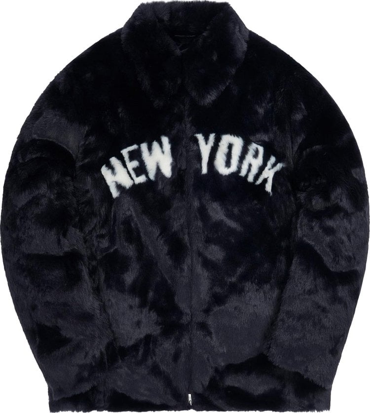 Куртка Kith For Major League Baseball New York Yankees Faux Fur Coaches Jacket 'Navy', синий - фото