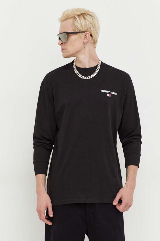 

Футболка с длинными рукавами, хлопок Tommy Jeans, черный