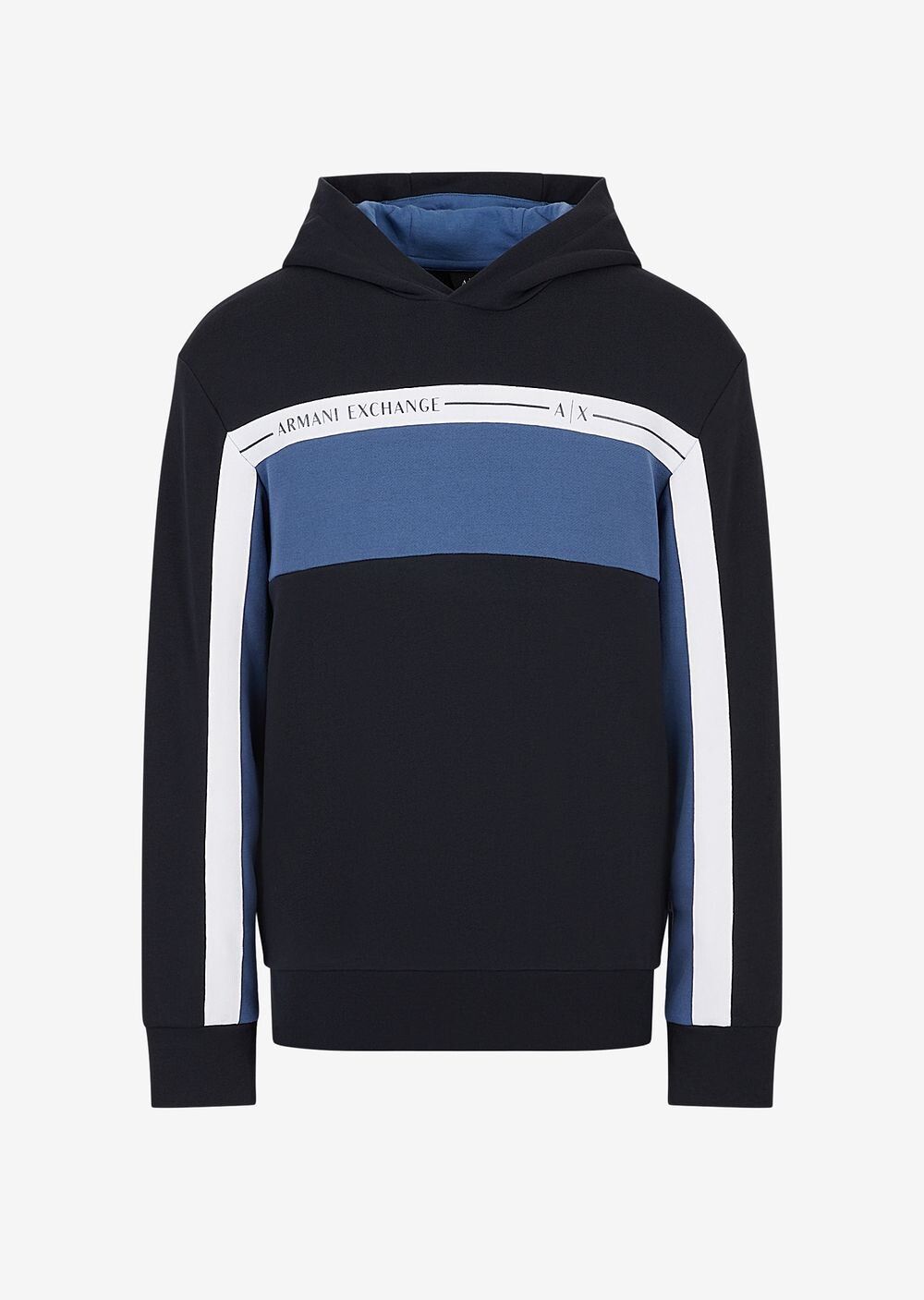 

Толстовка из смесового хлопка и флиса с логотипом Armani Exchange, синий