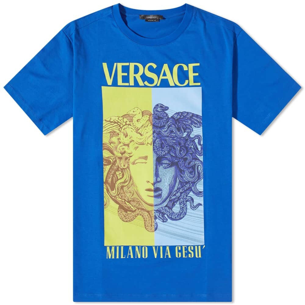 

Футболка Versace Split Medusa Logo Tee, Синий