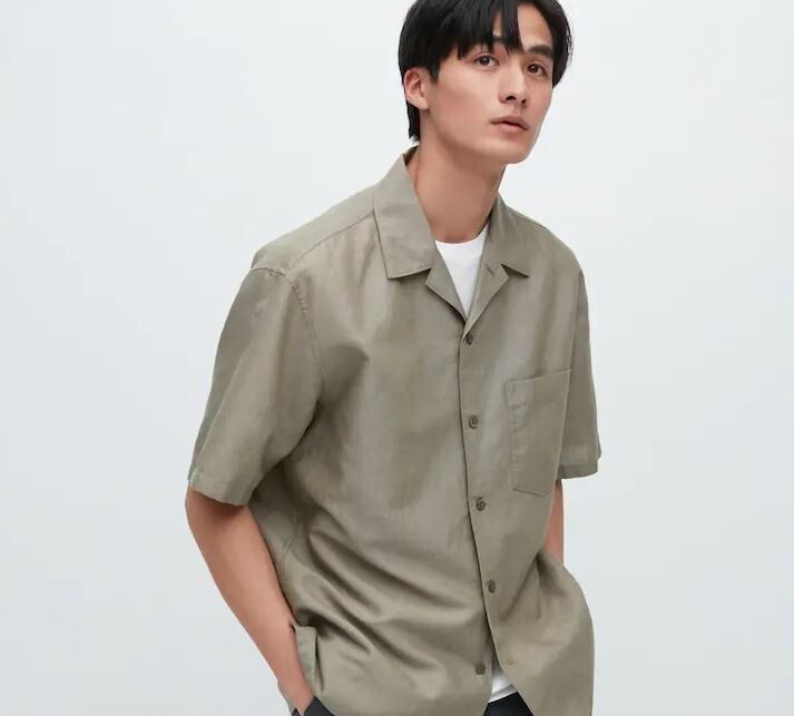 

Рубашка повседневная с короткими рукавами Uniqlo Casual Short Sleeved, темно-зеленый
