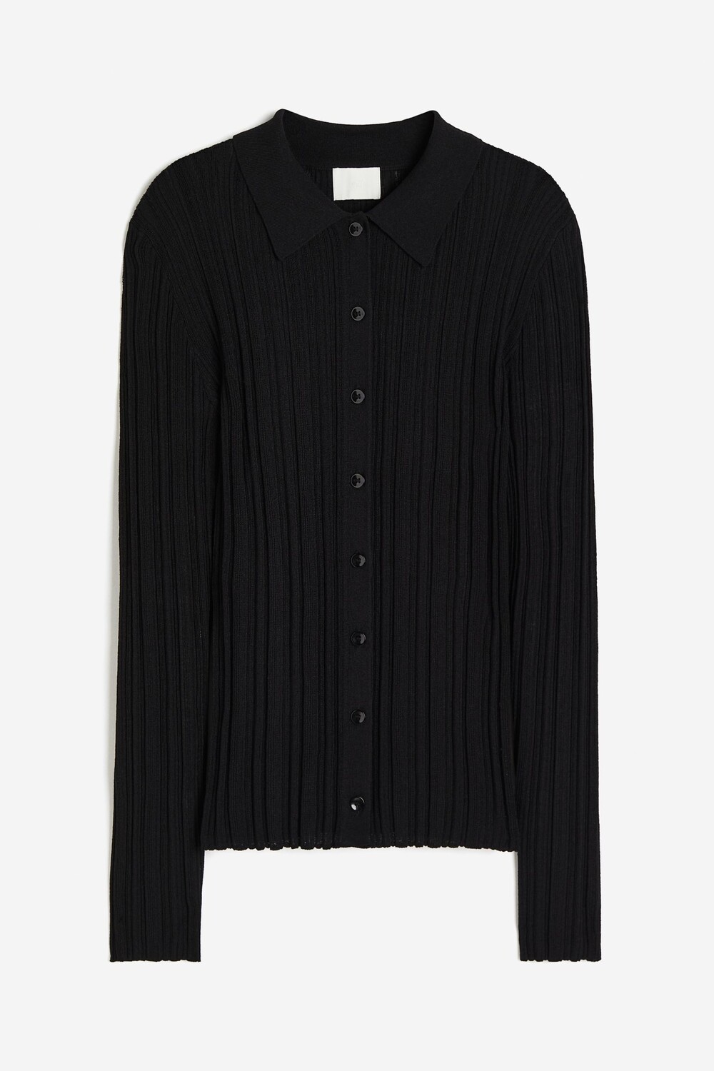 

Кардиган H&M Rib-knit With Collar, черный