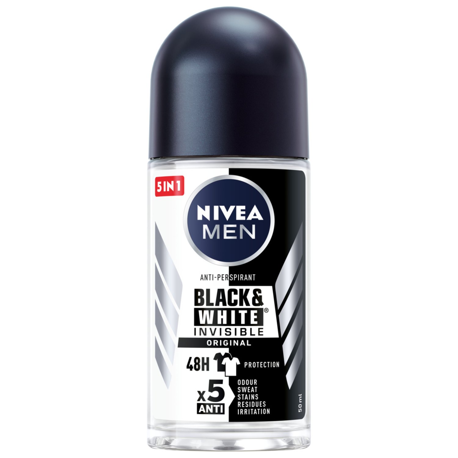 Nivea Men Black & White Invisible Original шариковый антиперспирант для мужчин, 50 мл - фото