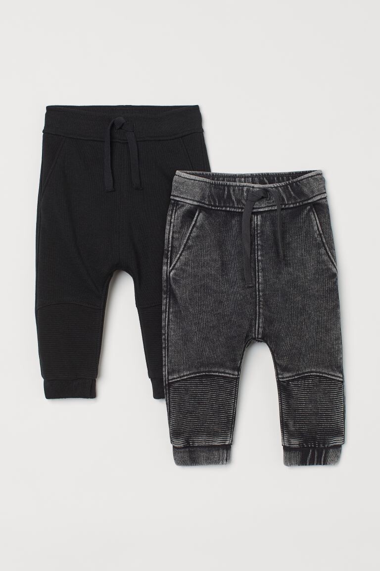 

2 пары джоггеров H&M, черный/темно-серый