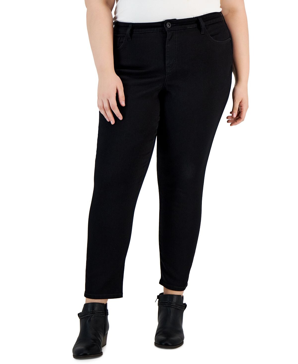 

Джинсы-скинни со средней посадкой большого размера curvy, созданные для macy's Style & Co, черный