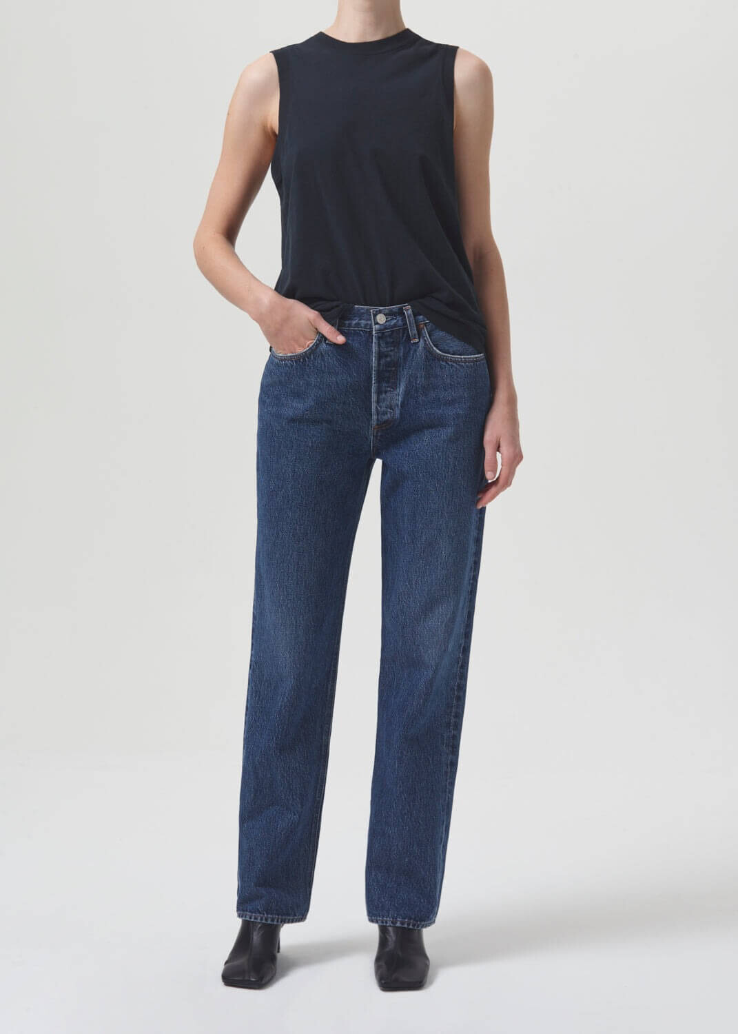 

Джинсы Agolde Lana Mid Rise Straight, синий (Размер S)