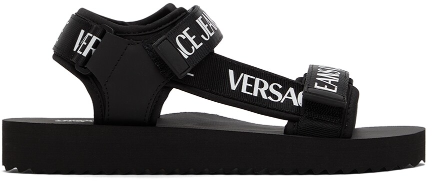 

Черные сандалии Fondo с ремешками Versace Jeans Couture