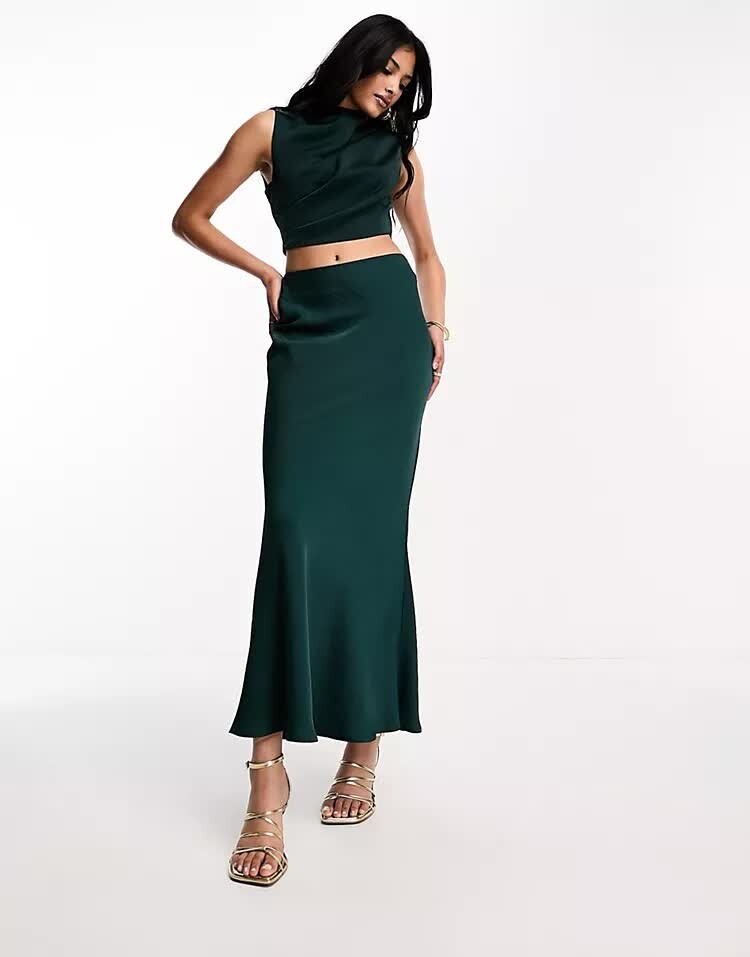 

Платье-миди с вырезом на талии Asos Design, бирюзовый