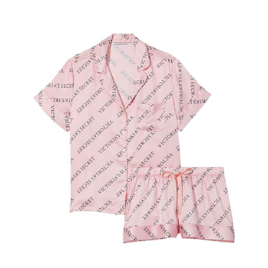 

Пижама Victoria's Secret Satin Short, бледно-розовый