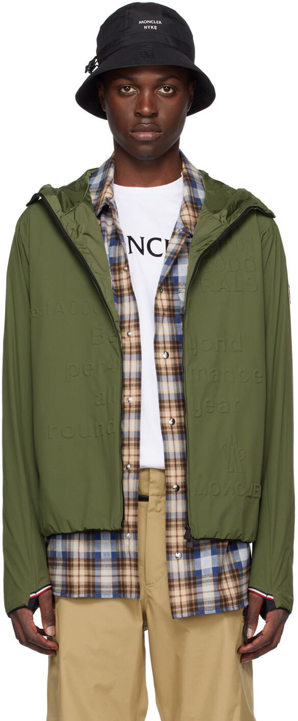 

Куртка цвета хаки с тиснением Moncler Grenoble
