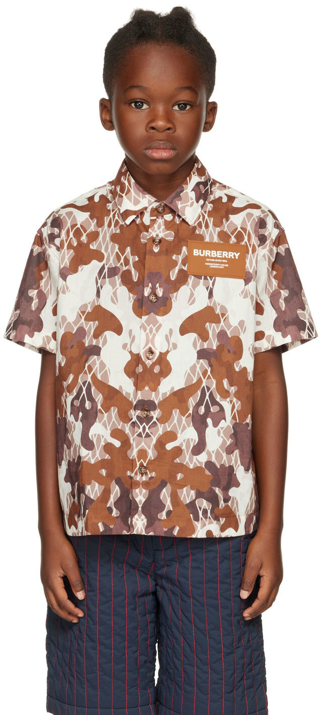 

Детская рубашка Brown Anish Camo Archive бежевая Burberry
