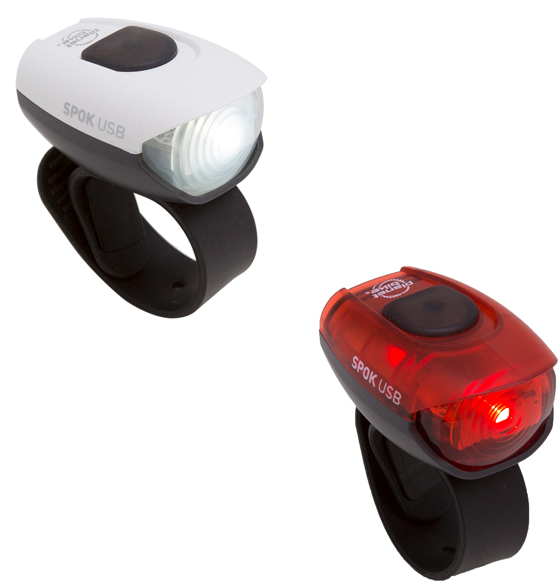 Комплект передних и задних велосипедных фонарей Spok 50 USB Planet Bike, красный