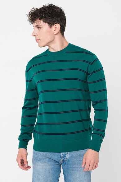 

Полосатый свитер из сырой шерсти United Colors of Benetton, зеленый