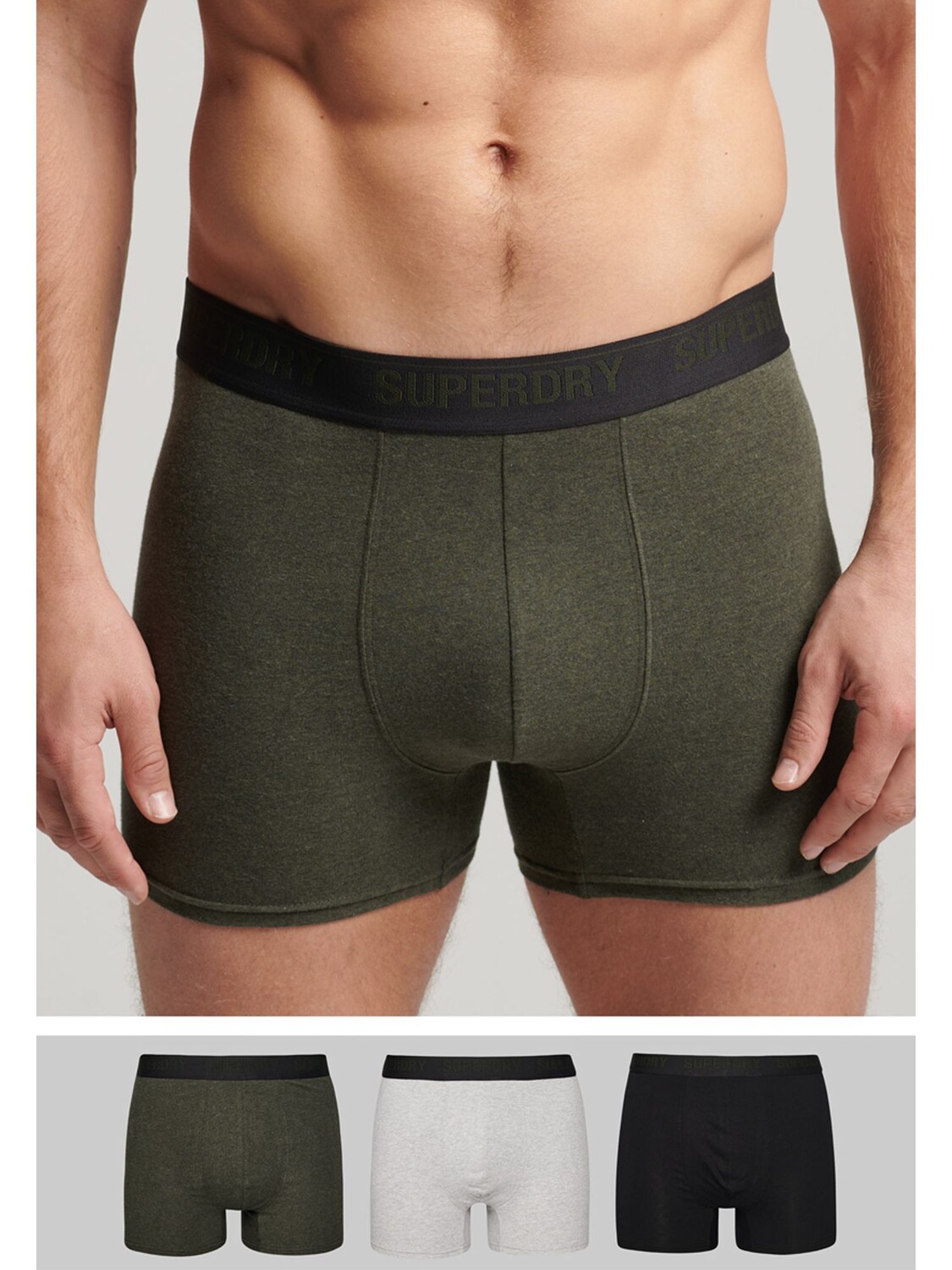 

Трусы из смеси органического хлопка Superdry, черный/оливковый/серый
