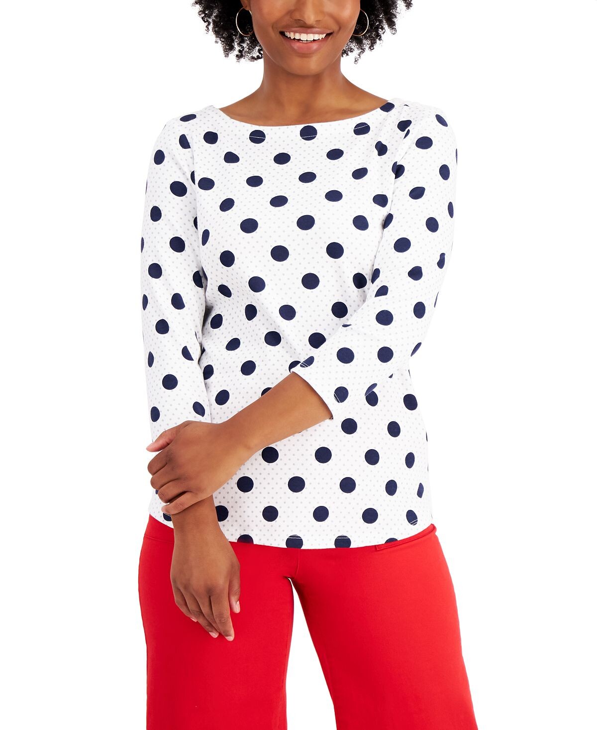 

Миниатюрный топ в горошек, созданный для macy's Charter Club, мульти