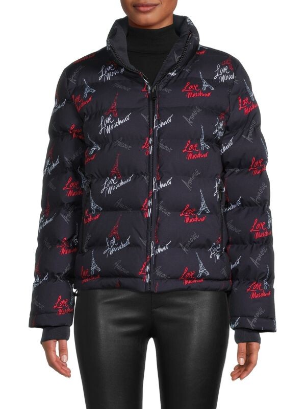 

Пуховик с логотипом Love Moschino Nero