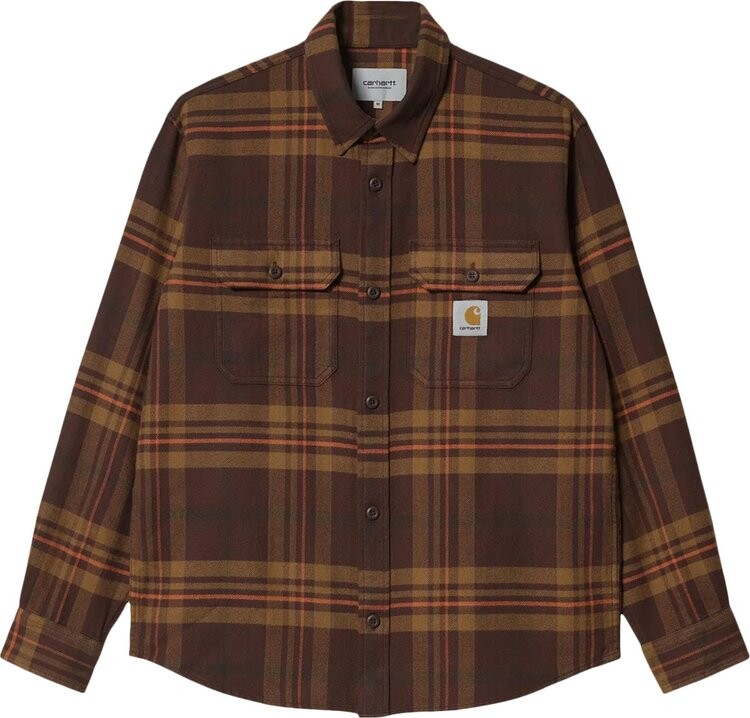 

Рубашка Carhartt WIP Long-Sleeve Wallace Check Shirt 'Ale', коричневый