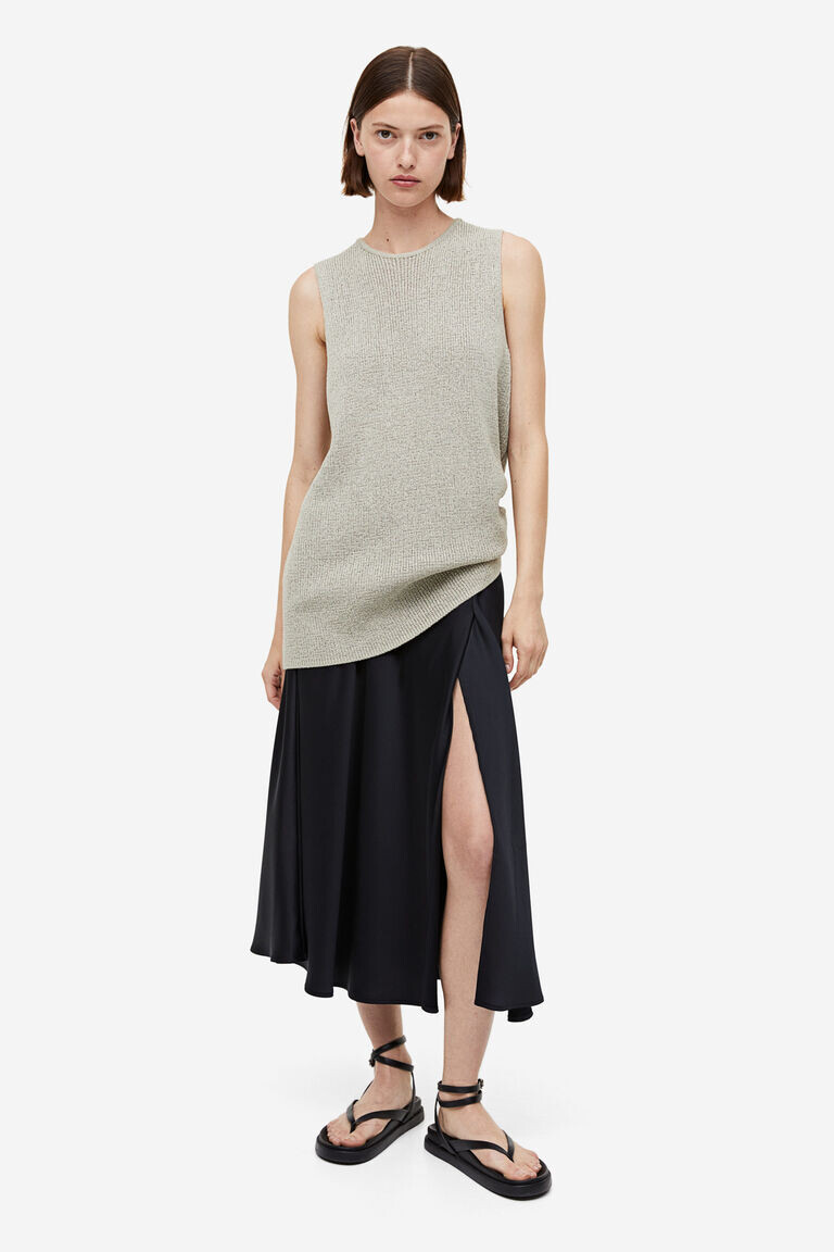 

Атласная юбка H&M, черный