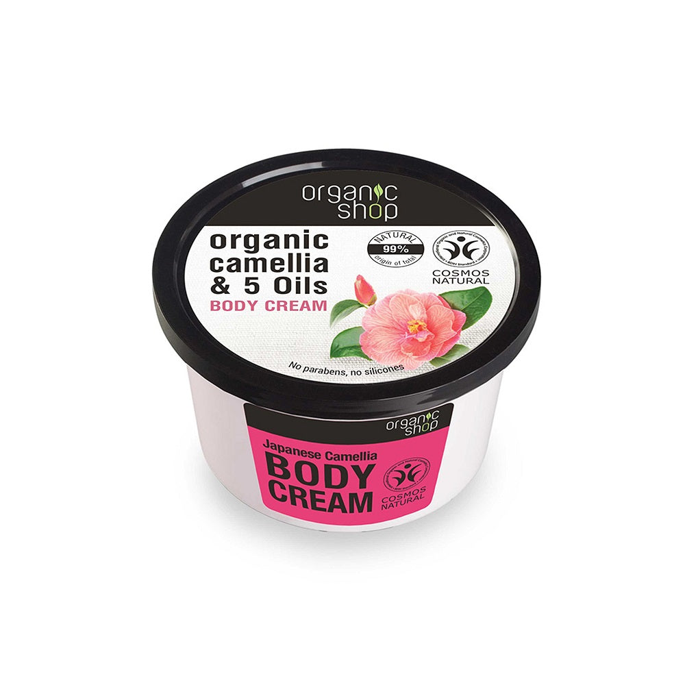 Organic Shop Крем для тела Japanese Camellia Body Cream омолаживающий Camellia & 5 Oils 250мл ирис неж де май