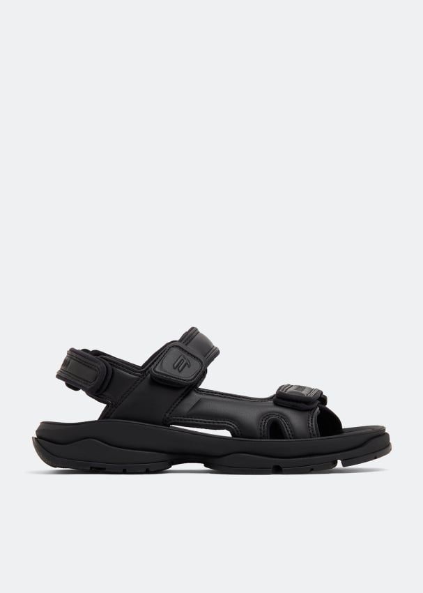 Сандалии BALENCIAGA Tourist sandals, черный цена и фото