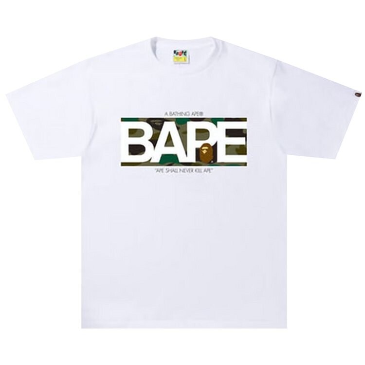 

Футболка BAPE 1st Camo Logo Tee 'White/Green', белый