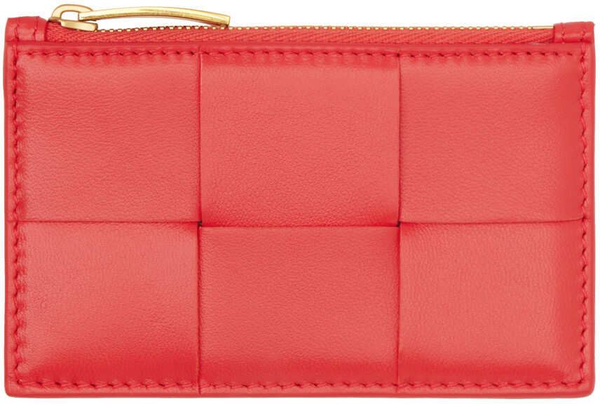 

Оранжевая визитница на молнии Bottega Veneta