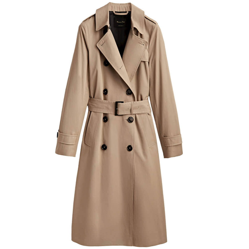 

Тренч Massimo Dutti, желтовато-коричневый