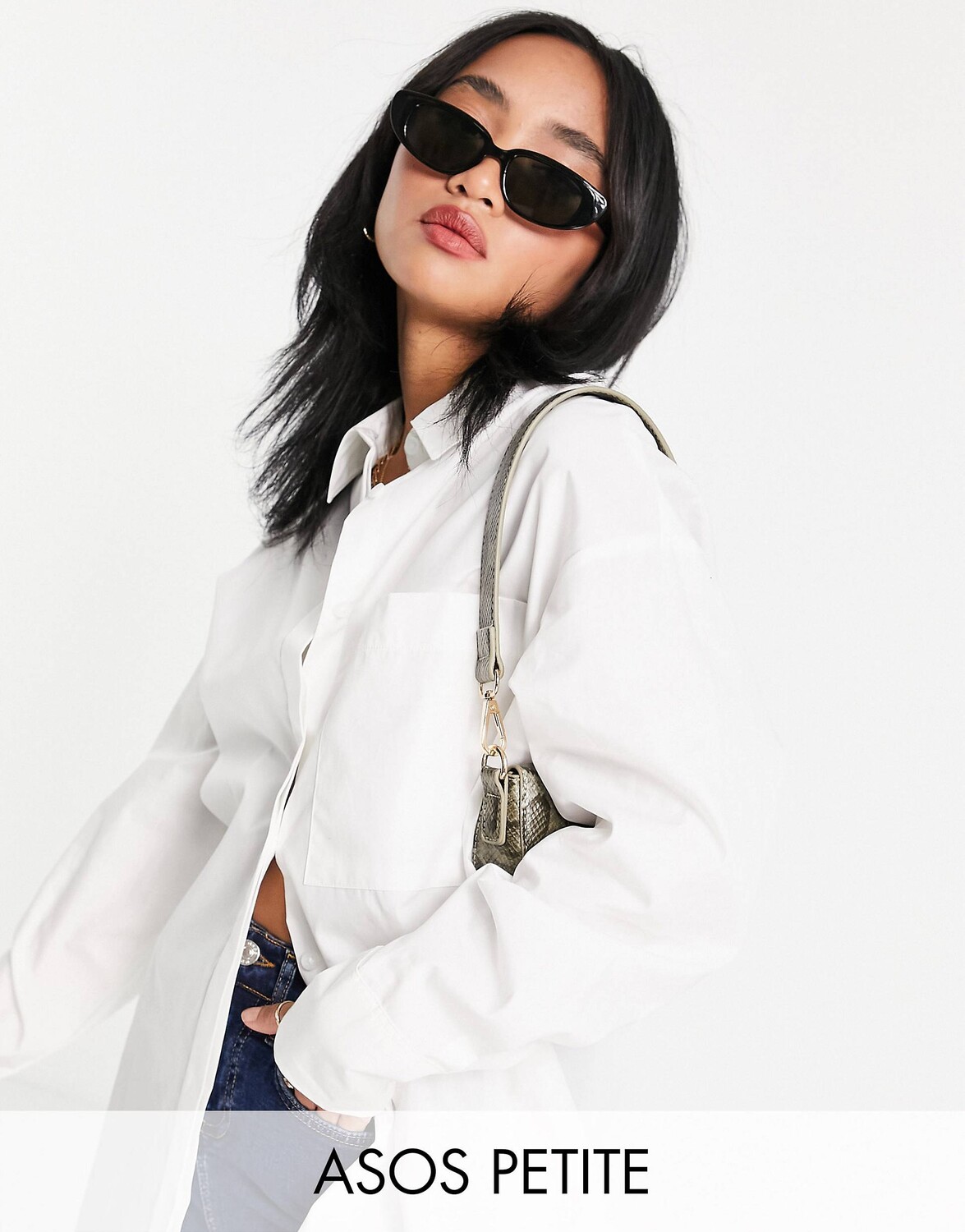 

Белая рубашка бойфренда с длинными рукавами ASOS DESIGN Petite
