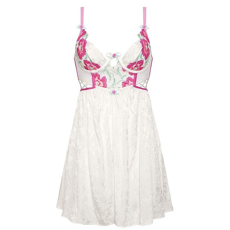 

Платье-комбинация For Love & Lemons Eternal Festival Floral, белый, розовый